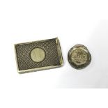 Bon Accord commemorative medallion and an Epns vesta case (2)