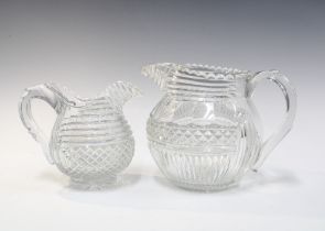 Two Georgian cut glass water jugs (2) 15 x 19cm.