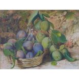 P. DOLAN, STILL LIFE, watercolour of fruit, signed and dated 1879, framed under glass, 32 x 25cm