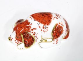 Royal Crown Derby Imari paperweight Puppy, modelled for The Royal Crown Derby Collectors' Club