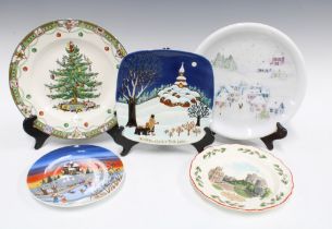 Five various Christmas plates to include Wedgwood, Spode and Beswick, etc (5) 27cm.