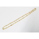 9ct gold fancy link necklace, import hallmarks for Sheffield 1995