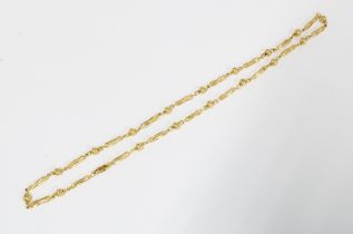 9ct gold fancy link necklace, import hallmarks for Sheffield 1995