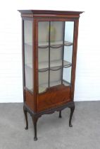 An Edwardian mahogany glazed display cabinet, (A/F) 77 x 173 x 43cm.