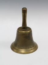 A large bronze hand bell 27cm