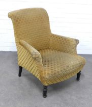 An Edwardian upholstered armchair, 78 x 82 x 60cm.