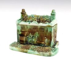 Whieldon type box and cover in the form of a house, 14cm