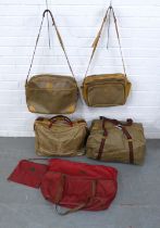 A collection of vintage Gucci monogrammed weekend travel bags together with a vintage Gucci tote