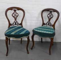 Two Victorian side chairs with bargello needlework seats, 48 x 87 x 43cm. (2)