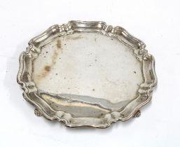 George V silver card tray, Sheffield 1927, 16cm