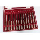 A set of twelve silver handled fruit knives, Sheffield 1961, in original fitted box (12)