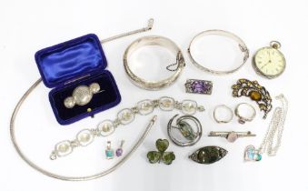 Vintage and later,mainly silver and some costume jewellery to include brooches, pendants, rings