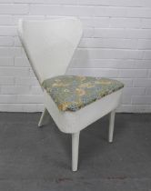 Lloyd loom style three legged chair with lift up seat 53 x 75cm.