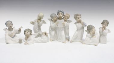Seven Lladro cherub / angel musician figures (7)