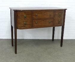 19th century mahogany bow front sideboard of neat proportions, with a pair of drawers flanked by a