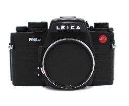 Leica R6.2 camera, black chromium finish, serial number 2238280, manual and makers box.