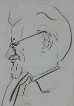 20TH CENTURY SCHOOL, charcoal / crayon sketch on paper of Leon Trotsky, framed under glass, 28 x