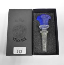 ROSENTHAL for VERSACE Medusa blue glass bottle stopper, 13cm, in box