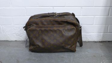 Vintage Louis Vuitton Nile shoulder bag, monogrammed throughout with brown leather interior, approx.