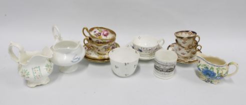 Mixed Staffordshire and other English cups and jugs, etc (a lot)