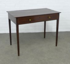 19th century mahogany side table, the rectangular top with a frieze drawer with satin beading,
