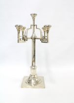 A large Continental silver candelabra, 57cm high