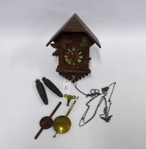 Vintage Cuckoo wall clock with weights and pendulum