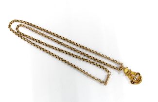 Victorian Etruscan seed pearl pendant on a 9ct gold necklace