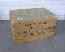 12 bottles of Taylor's 1970 vintage Port, crate unopened, crate with worm damage