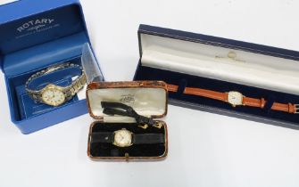 Ladies early 20th century 9ct gold cased Omega wristwatch on a replacement strap but with original