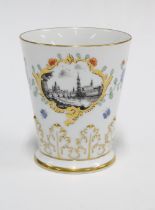 Meissen porcelain beaker, from the Friends of Meissen Series, with the view of Dresden with the