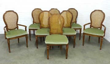 Drexel Heritage set of eight bergere chairs, designed by Shirley Brackett, to include two armchairs,