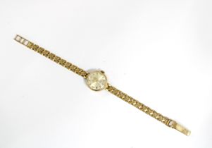 Bentina, ladies 9ct gold wristwatch on a 9ct gold bracelet strap. London 1966