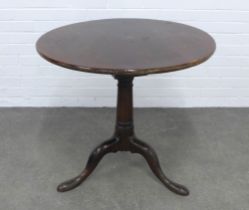 19th century mahogany circular tilt-top occasional table with birdcage support (A/F missing peg)