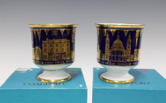 Two Coalport limited edition commemorative goblets to commemorate the Marriage of the Prince of