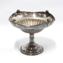 Early 20th century Epns pedestal bowl with engraved inscription 19cm high