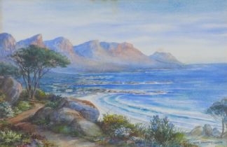 OLIVE BEAUMONT CREWE, South African watercolour, signed and framed under glass, 44 x 29cm