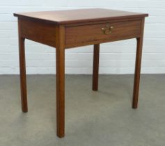 Georgian mahogany table, the rectangular top above a frieze drawer on square legs, 78 x 71 x 52cm.