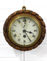 Early 20th century Dent wall clock, in a circular rope twist case, 23cm