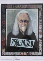 JOHN BYRNE RSA (SCOTTISH 1940 - 2023) THE BIG YIN 75 BC (BILLY CONNOLLY), a 2022 coloured print