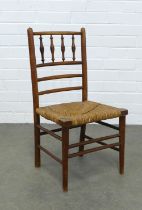 Childs chair with woven rush seat, 35 x 66 x 29cm.