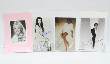 KATE BUSH, TINA TURNER, PETULA CLARK & BRYAN FERRY, autograph signed photographs, 3with Frasers