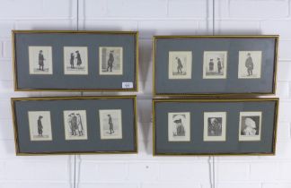 JOHN KAY (1742-1826) a collection of twelve etchings contained within four frames, frame size 45 x