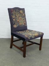 Tapestry upholstered side chair, 58 x 97cm.