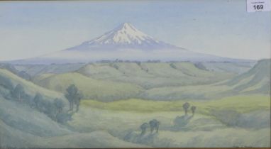 JOHN LYSART MOORE (NEW ZEALAND 1897 - 1965) MOUNT EGMONT, watercolour, signed, inscribed and