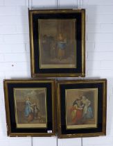 Three Cries of London mezzotints, in glazed verre eglomise frames, 42 x 51cm including frame (3)