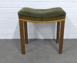 Waring & Gillows George VI limed oak Coronation stool, stamped marks, 49 x 49 x 33cm.