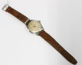 TUDOR OYSTER, Gents vintage shock resisting wristwatch, stainless steel case with signed champagne