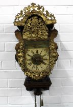 18th / 19th century Dutch Frisian painted dial wall clock, 36 x 75cm.