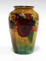 MOORCROFT pottery pattern baluster vase in Orchid pattern with facsimile signature and impressed